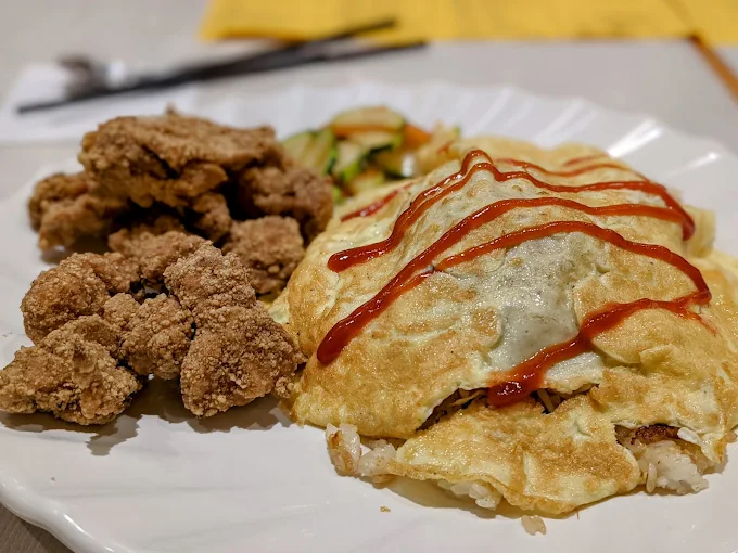 deep fried chicken nugget omelet